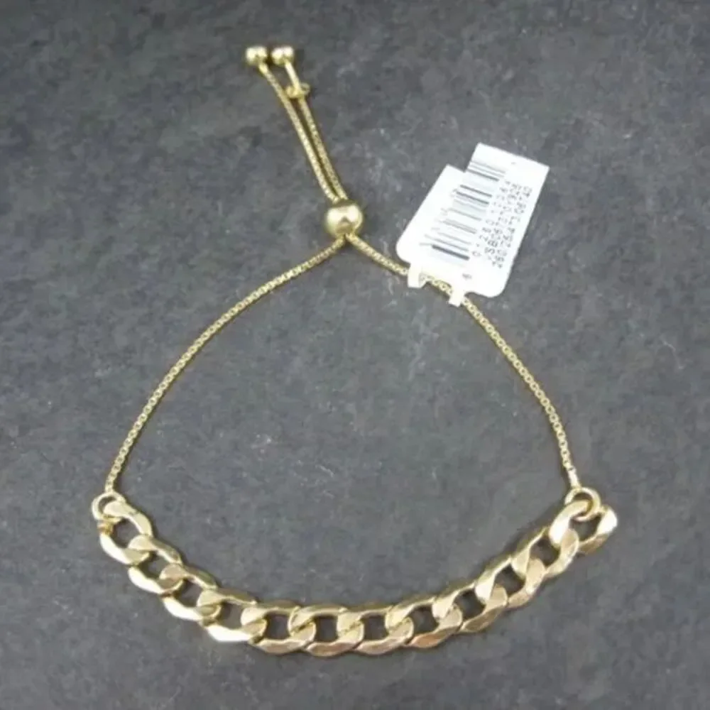 Italian Sterling Vermeil Bolo Bracelet New